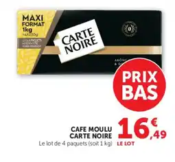 Super U CARTE NOIRE Cafe moulu offre