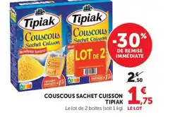 Super U TIPIAK Couscous sachet cuisson offre