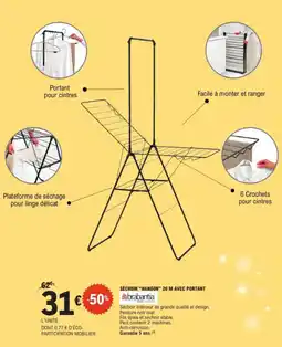 E.Leclerc Séchoir hangon 20 m avec portant brabantia offre