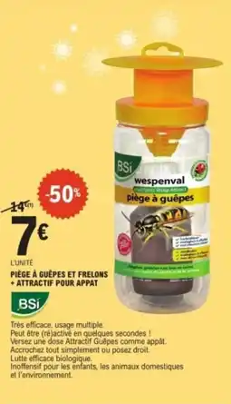 E.Leclerc Piège à guêpes et frelons + attractif pour appat bsi offre