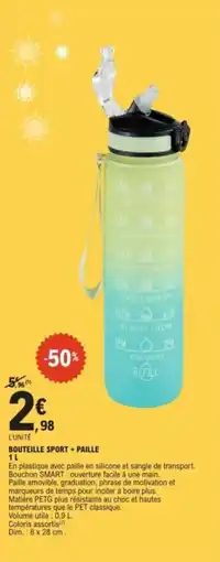 E.Leclerc Bouteille sport+paille offre