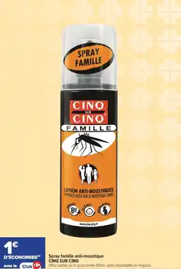 Carrefour Spray famille anti-moustique cinq sur cinq offre