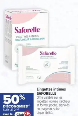 Carrefour Lingettes intimes saforelle offre