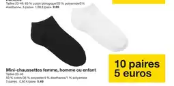 Zeeman Mini-chaussettes femme homme ou enfant offre