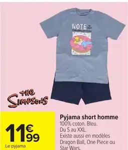 Carrefour Pyjama short homme offre