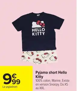 Carrefour Pyjama short hello kitty offre