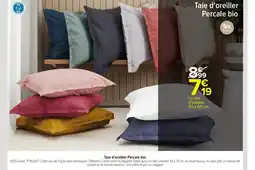 Carrefour Taie d'oreiller percale bio offre