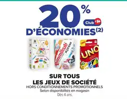 Carrefour SUR TOUS LES JEUX DE SOCIÉTÉ offre