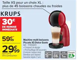 Carrefour Machine multi-boissons Piccolo XS Dolce Gusto offre