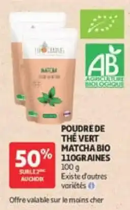 Auchan Poudrede the vert matcha bio offre