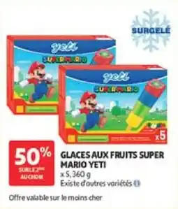 Auchan Glaces aux fruits super mario yeti offre
