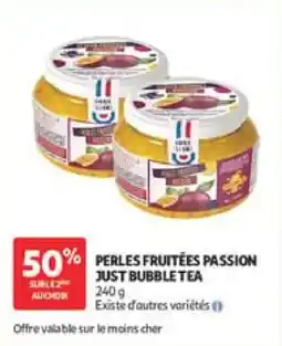 Auchan Perles fruitées passion just bubble tea offre
