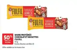 Auchan Barre protéinée chocolat et noisettes fulfill offre