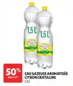 Auchan Eau gazeuse aromatisée citron cristaline offre