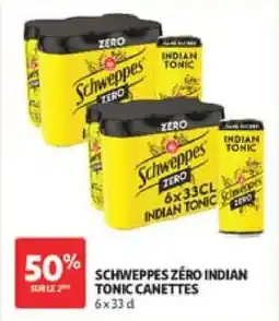 Auchan Schweppes zéro indian tonic canettes offre