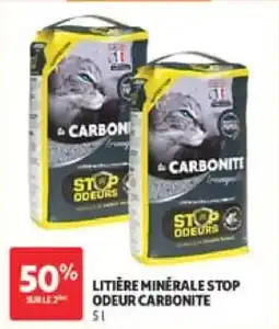 Auchan Litière minerale stop odeur carbonite offre