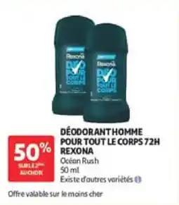 Auchan Déodorant homme pour tout le corps 72h rexona offre