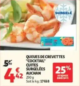 Auchan Queues de crevettes cocktail cuites surgelees auchan offre
