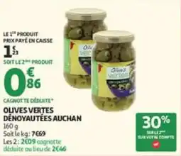Auchan Olives vertes dénoyautées auchan offre