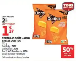 Auchan Tortillas goût nacho cheese doritos offre