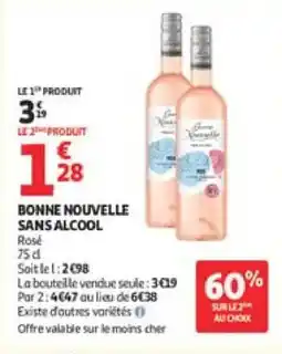 Auchan Bonne nouvelle sans alcool offre