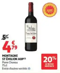 Auchan Montagne st emilion aop offre
