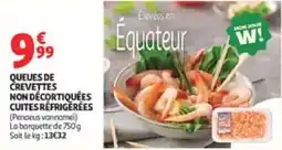 Auchan Queues de crevettes non décortiquées cuites réfrigérées offre