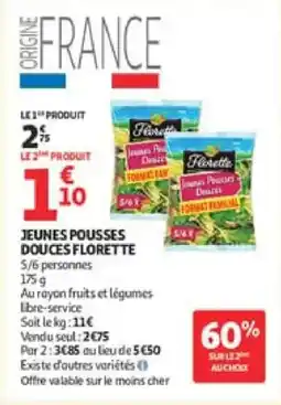 Auchan Jeunes pousses douces florette offre