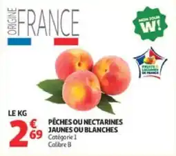 Auchan Pêches ou nectarines jaunes ou blanches offre