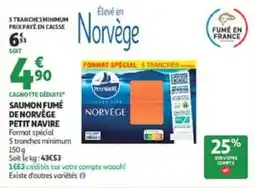 Auchan Saumon fumé de norvège petit navire offre