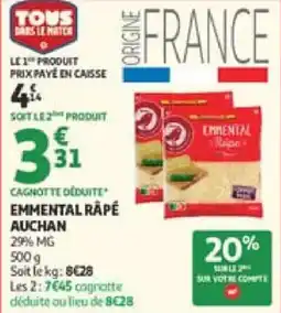 Auchan Emmental rapé auchan offre