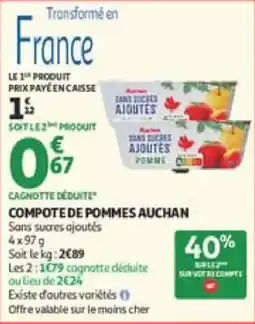 Auchan Compote de pommes auchan offre