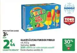Auchan Glaces à l'eau fun box pirulo offre