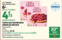 Auchan Tarte aux framboises surgelée auchan offre