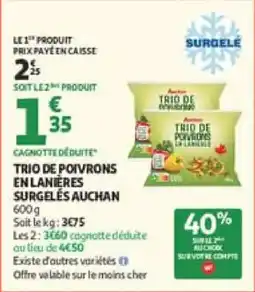 Auchan Trio de poivrons enlanières surgeles auchan offre
