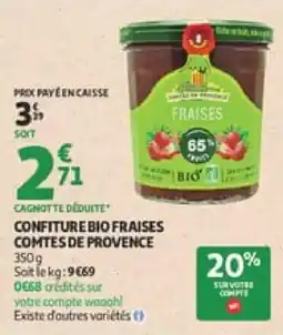 Auchan Confiture bio fraises comtes de provence offre