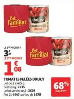 Auchan Tomates pelées d'aucy offre