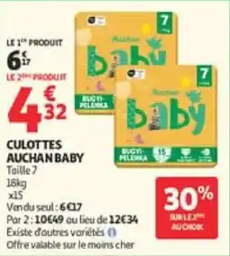 Auchan Culottes auchan baby offre
