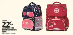Auchan LES SACS À DOS 2 COMPARTIMENTS offre