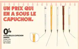 Auchan STYLO BILLE A CAPUCHON ANIMAL offre