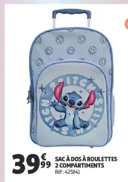 Auchan SAC À DOS À ROULETTES 99 2 COMPARTIMENTS offre