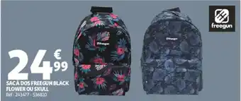 SAC À DOS FREEGUN BLACK FLOWER OU SKULL