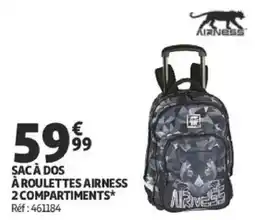 Auchan SAC À DOS À ROULETTES AIRNESS 2COMPARTIMENTS offre