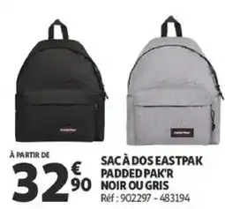 Auchan SAC À DOS EASTPAK PADDED PAK'R NOIR OU GRIS offre