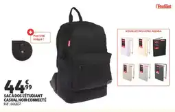 Auchan SAC À DOS L'ÉTUDIANT CASUAL NOIR CONNECTÉ offre