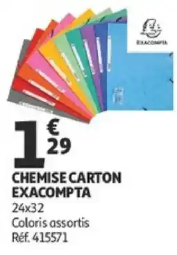 Auchan CHEMISE CARTON EXACOMPTA offre