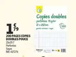 Auchan 200 PAGES COPIES DOUBLES POUCE offre