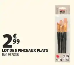 Auchan LOT DE 5 PINCEAUX PLATS offre