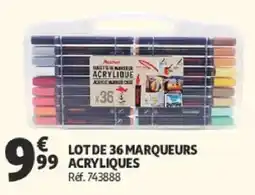 Auchan LOT DE 36 MARQUEURS 99 ACRYLIQUES offre
