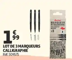Auchan LOT DE 3 MARQUEURS CALLIGRAPHIE offre
